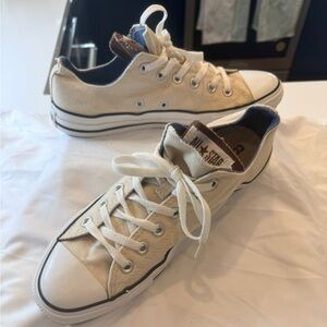 Converse Sneakers- Cream with brown tongue -Like New!